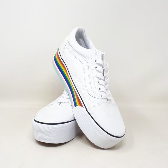 Vans Old Skool Stackform Platform Shoe Sneaker White Pride Mens 7 / Womens 8.5 - Picture 9 of 12
